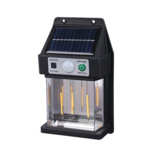 چراغ دیواری خورشیدی YX-666-3W با سنسور حرکتی، نور LED کم‌مصرف و نصب آسان. مناسب روشنایی باغ، حیاط و فضای باز با انرژی خورشیدی.